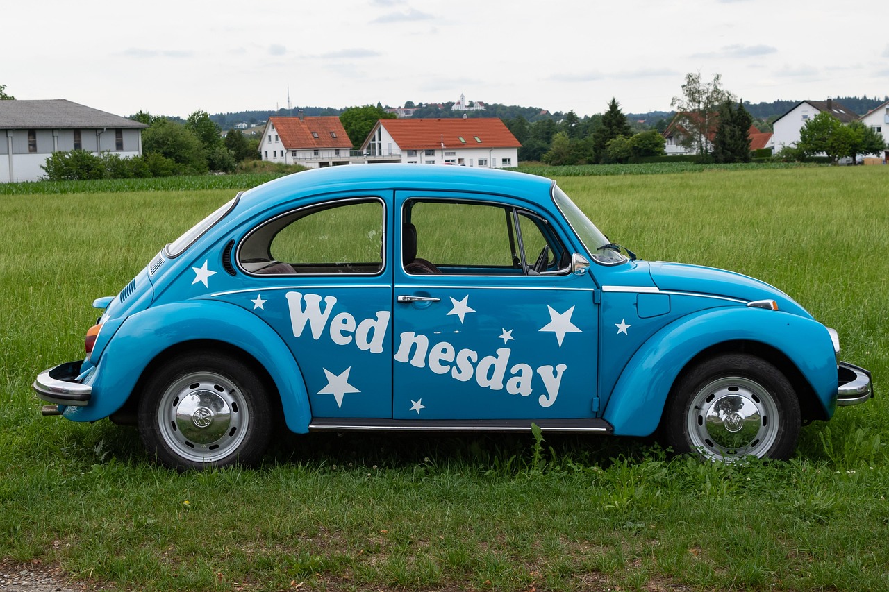 vw, beetle, volkswagen, antique car, vw beetle, automobile, classic, vehicle, days, days of the week, retro, car, wednesday, wednesday, wednesday, wednesday, wednesday, wednesday